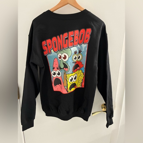SpongeBob SquarePants NWOT Nickelodeon Black Sweatshirt Size M - Picture 2 of 3